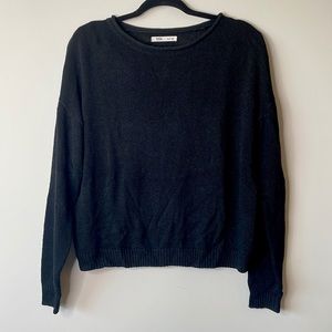 Black long sleeve knit sweater
